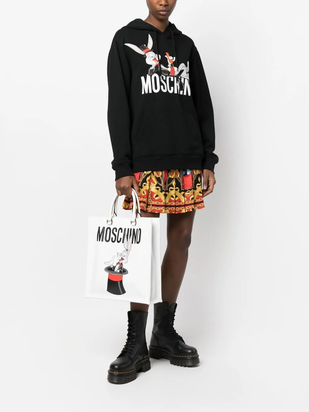 Moschino Bugs shopper met konijnprint - Wit