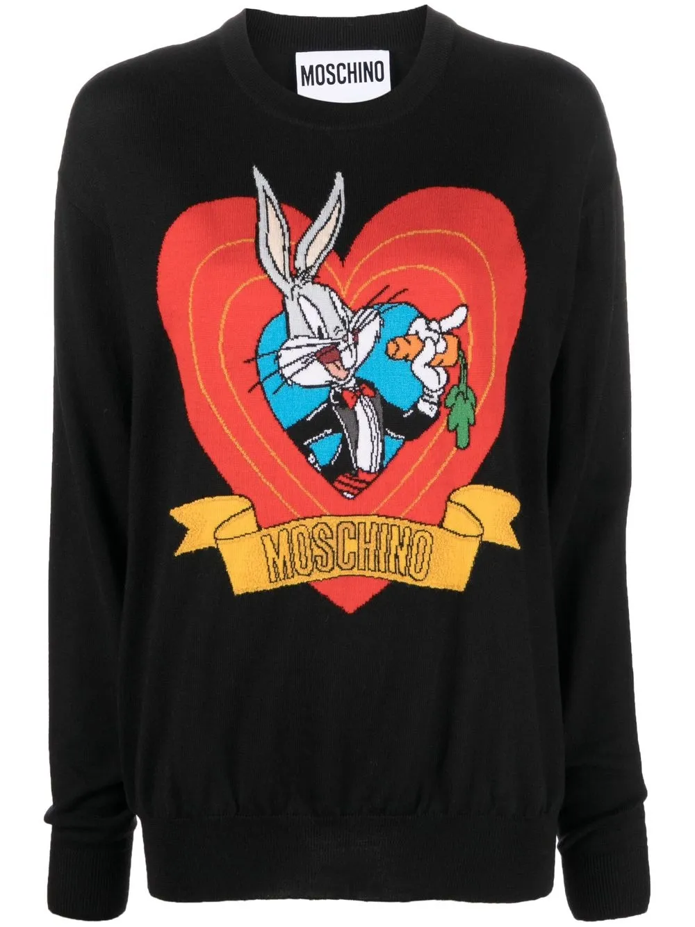 

Moschino Bugs Bunny intarsia-knit jumper - Black