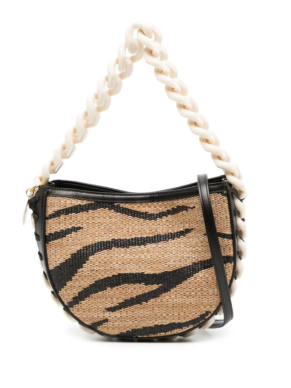 

Stella McCartney bolsa de hombro pequeña con animal print - Marrón