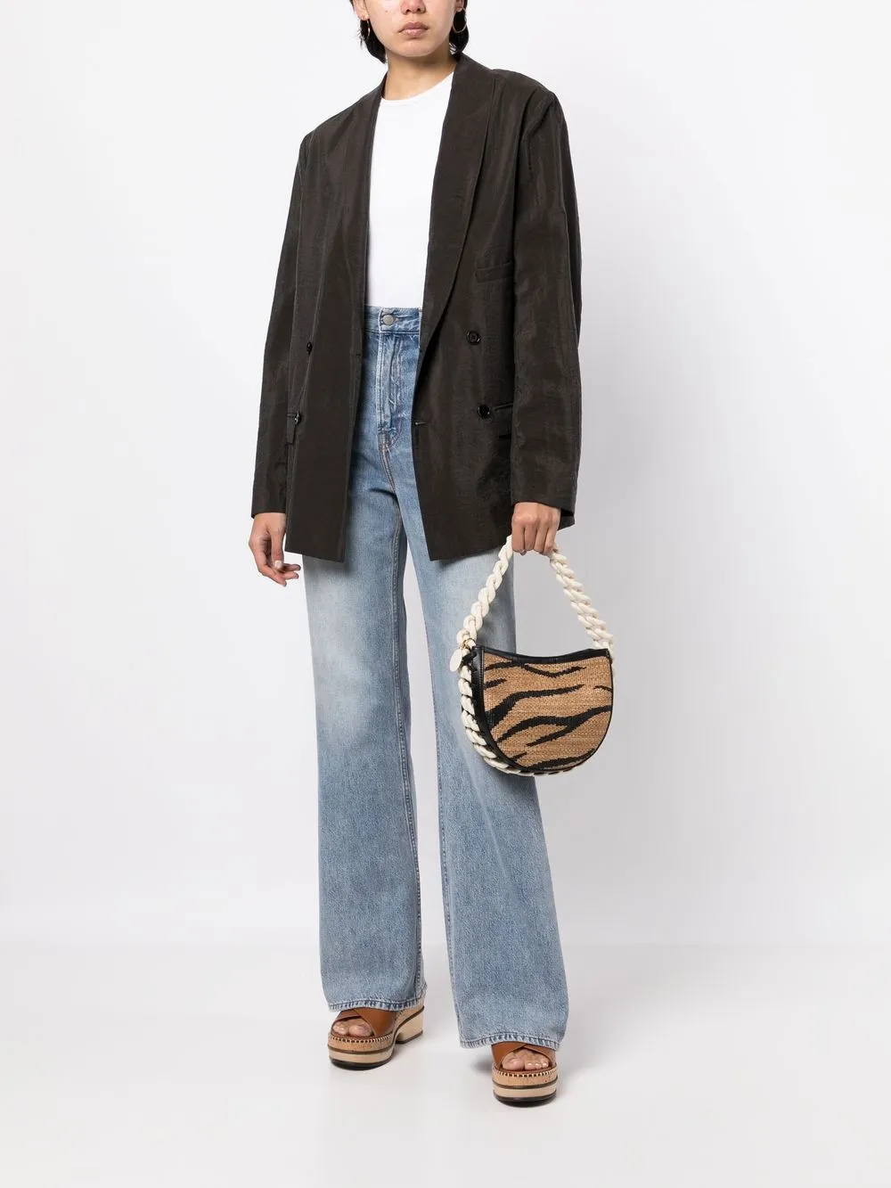 Stella McCartney Lola schoudertas met dierenprint - Bruin