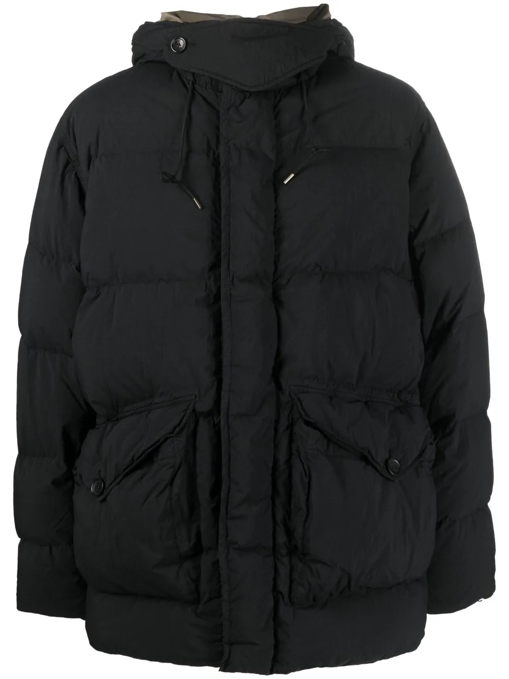 

Ten C padded hooded down jacket - Black