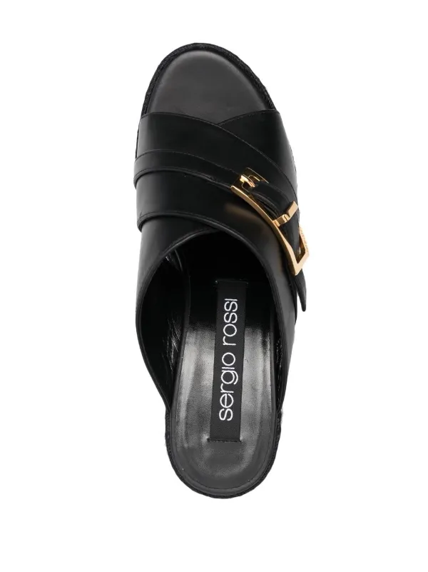 【Sergio Rossi】大人気★Nora 90mm ブロックヒール ミュール Sergio Rossi Nora 90mm ブロックヒール ミュール | ブラック