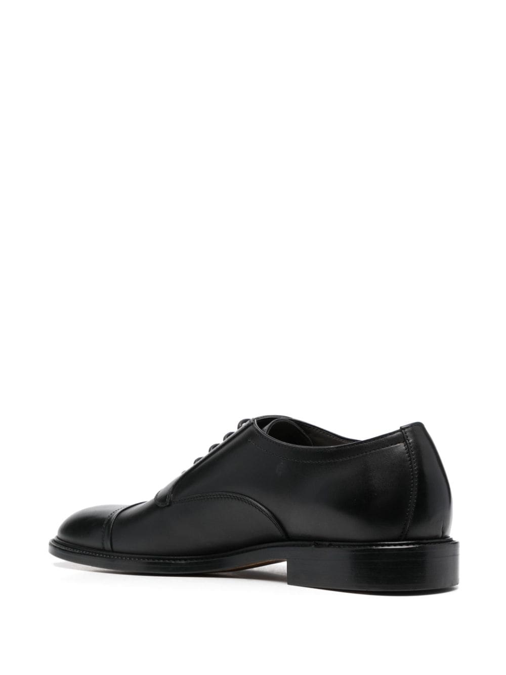 Shop Sergio Rossi Low-block Heel Derby Shoes In Black
