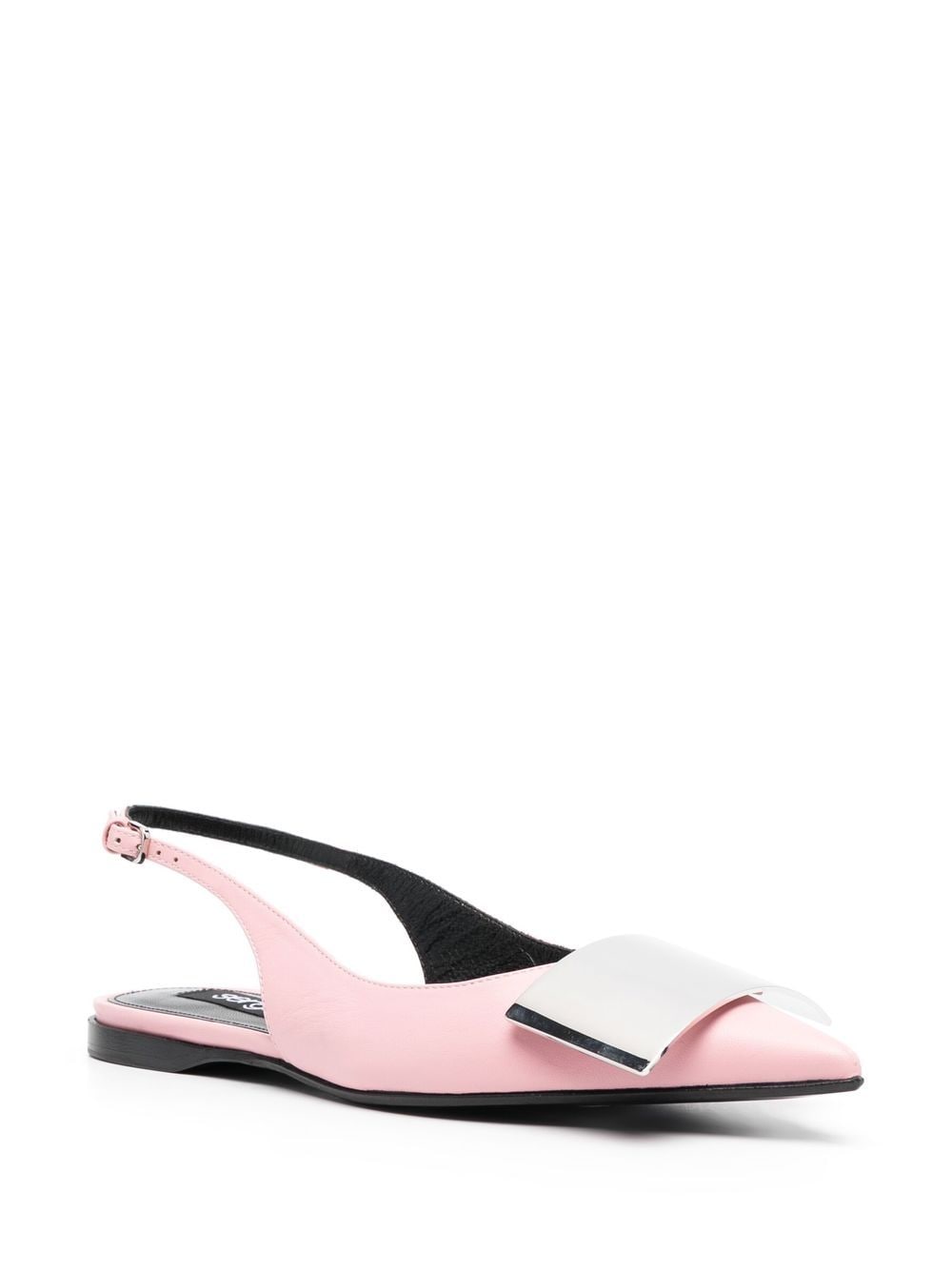 Shop Sergio Rossi Miroir Leather Slingback Pumps In Pink