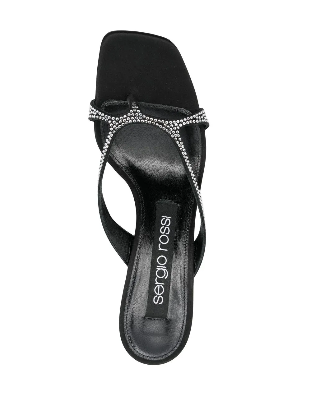 Shop Sergio Rossi Sr Aracne 60mm Crystal-embellished Mules In Black