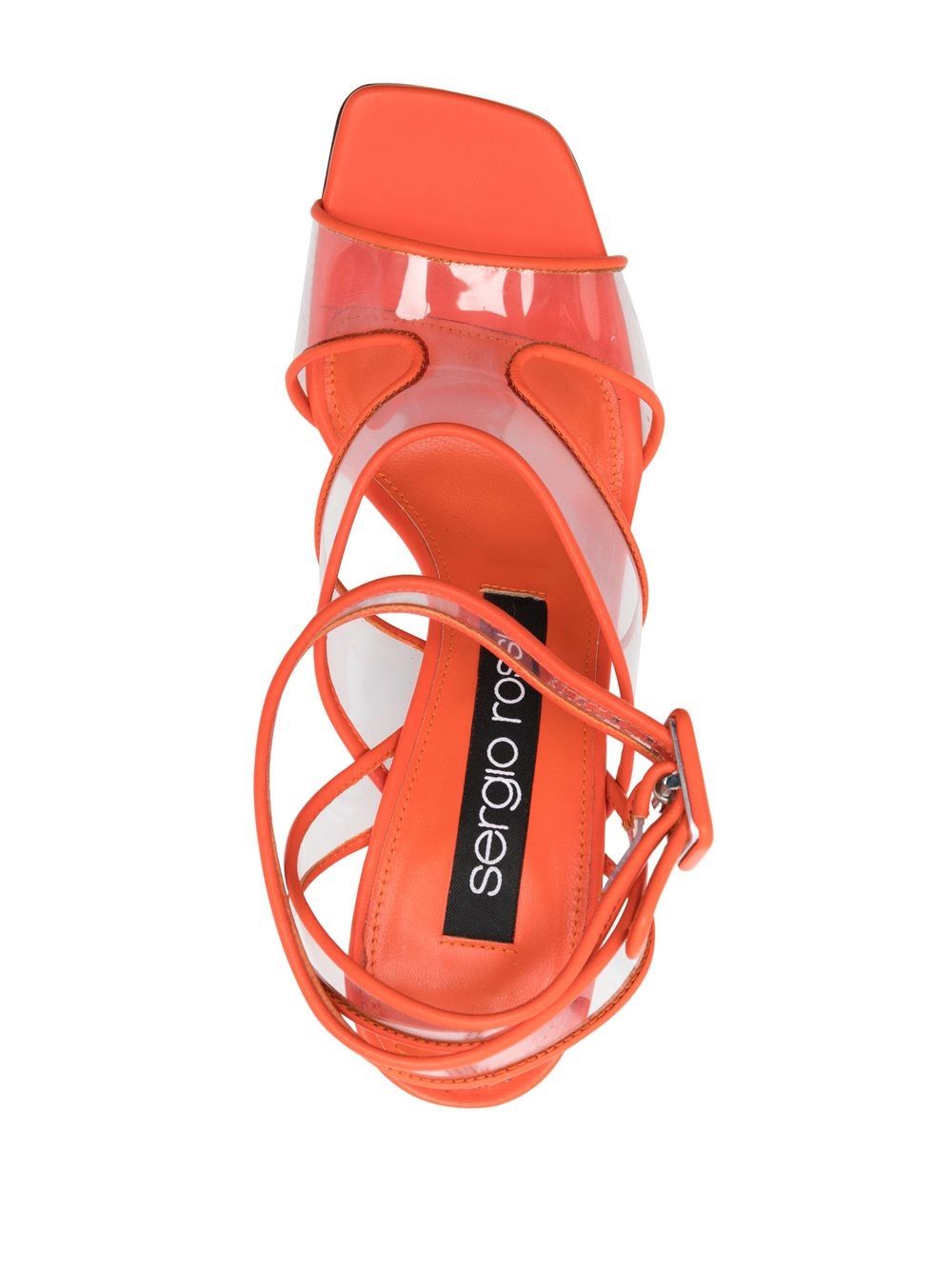 Shop Sergio Rossi Sr Lunettes 100mm Open-toe Sandals In Orange