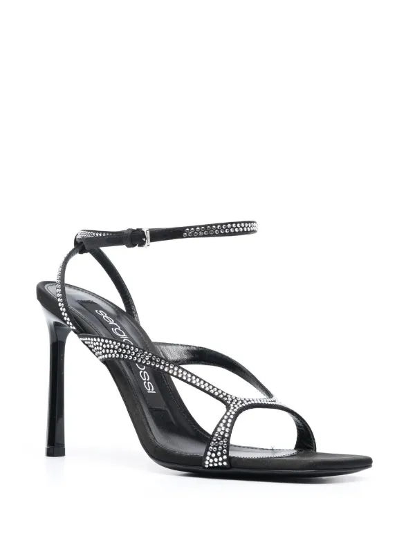Sergio Rossi Sr Aracne 100mm crystal-embellished Sandals | Black