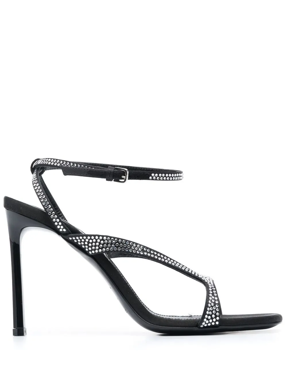 Shop Sergio Rossi Sr Aracne 100mm Crystal-embellished Sandals In Black