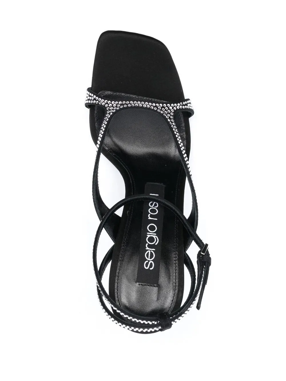 Shop Sergio Rossi Sr Aracne 100mm Crystal-embellished Sandals In Black