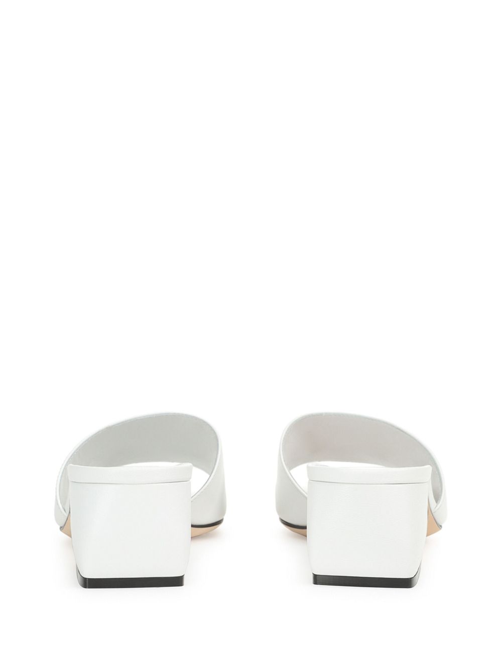 Shop Sergio Rossi Sr Rossi 45mm Leather Mules In White