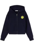 Palm Angels Kids Smiley-print teddy-print hoodie - Blue