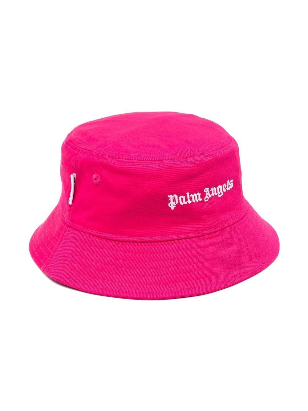 PALM ANGELS SMILEY-PATCH BUCKET HAT