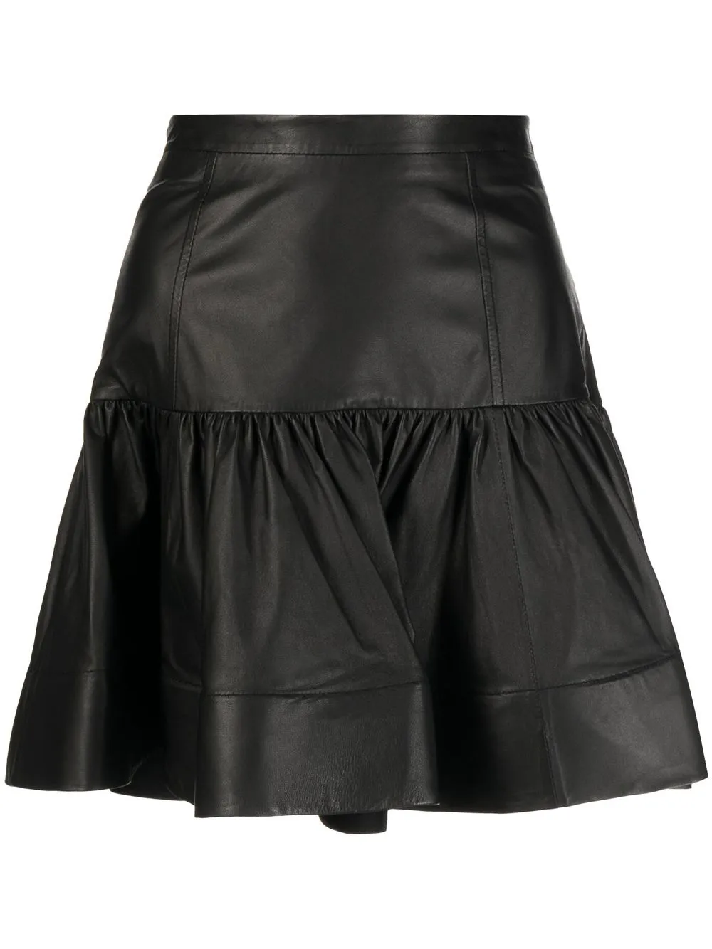 

Jason Wu ruffled leather skirt - Black