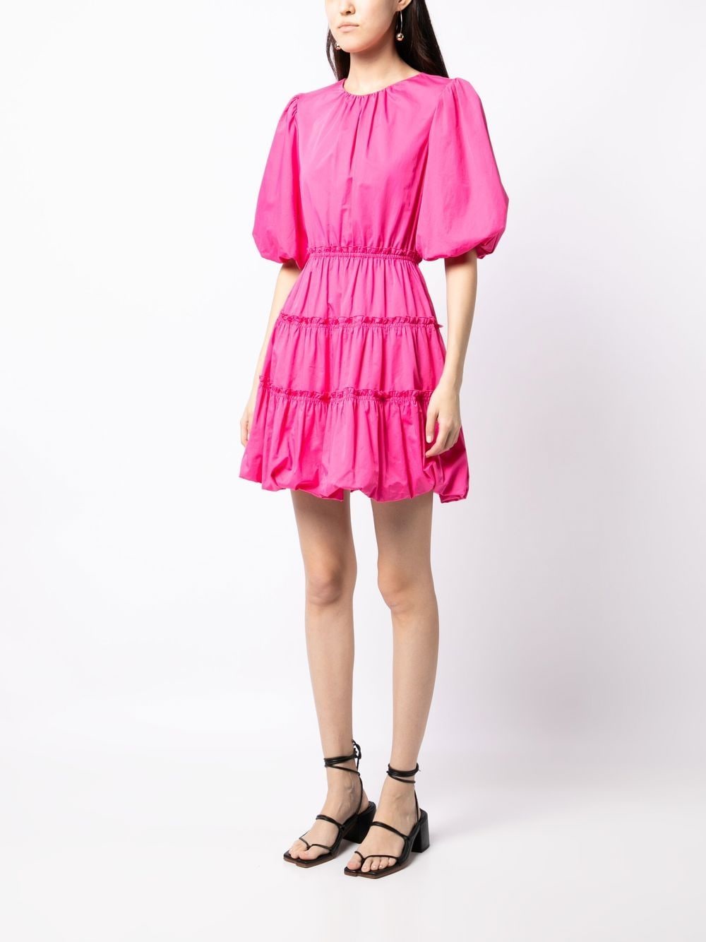 Shop Jason Wu Balloon-sleeved Poplin Dress In Pink