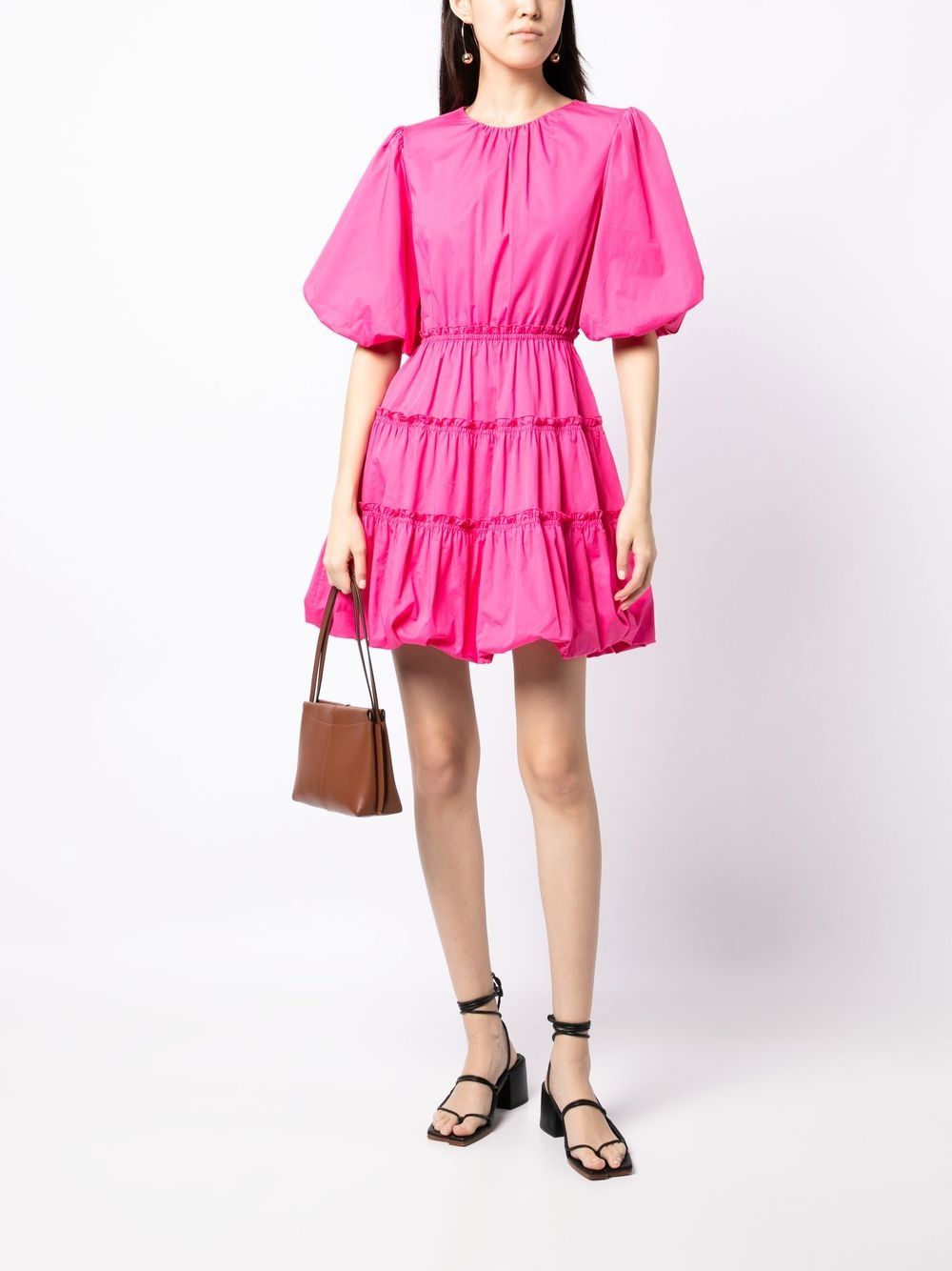 Shop Jason Wu Balloon-sleeved Poplin Dress In Pink