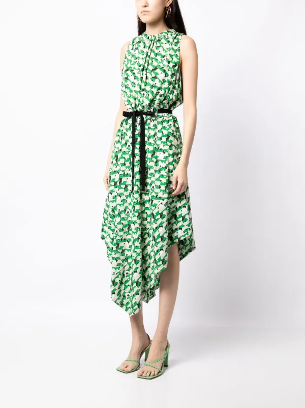 Jason Wu Asymmetrical Silk Midi Dress Farfetch