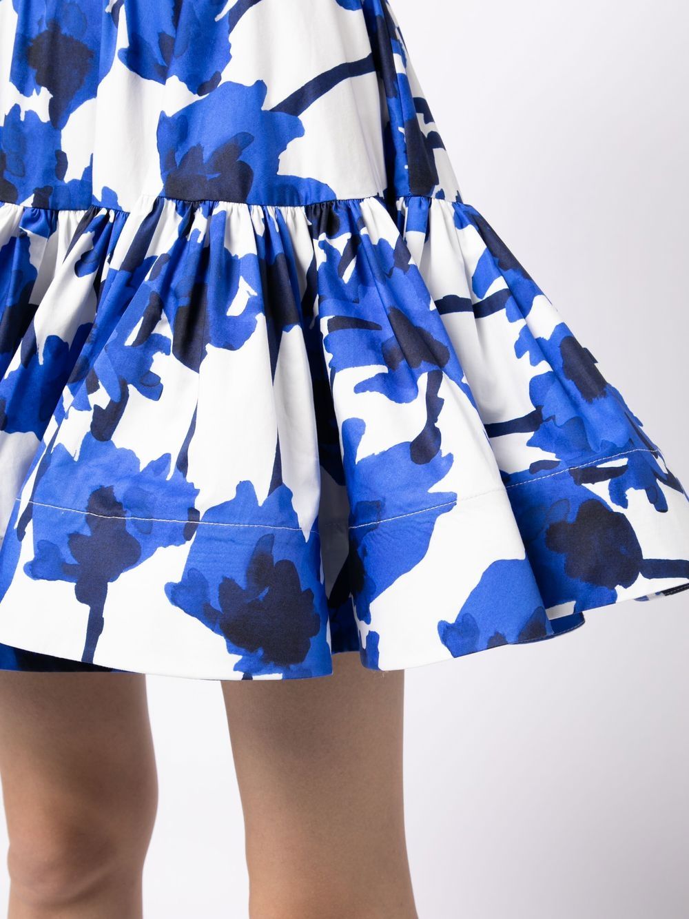 Shop Jason Wu Abstract-print Ruched Skirt In Blue