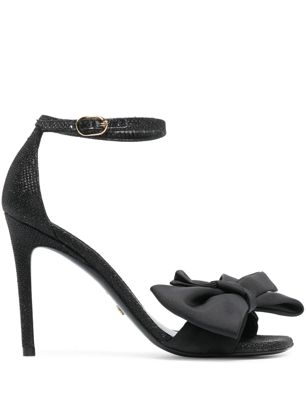 Shop Stuart Weitzman 100mm Bowl Detail Stiletto Sandals In 黑色