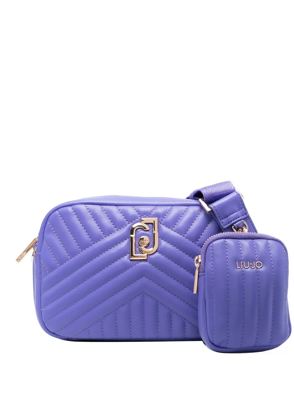 

LIU JO logo-plaque quilted pouch & bag - Purple