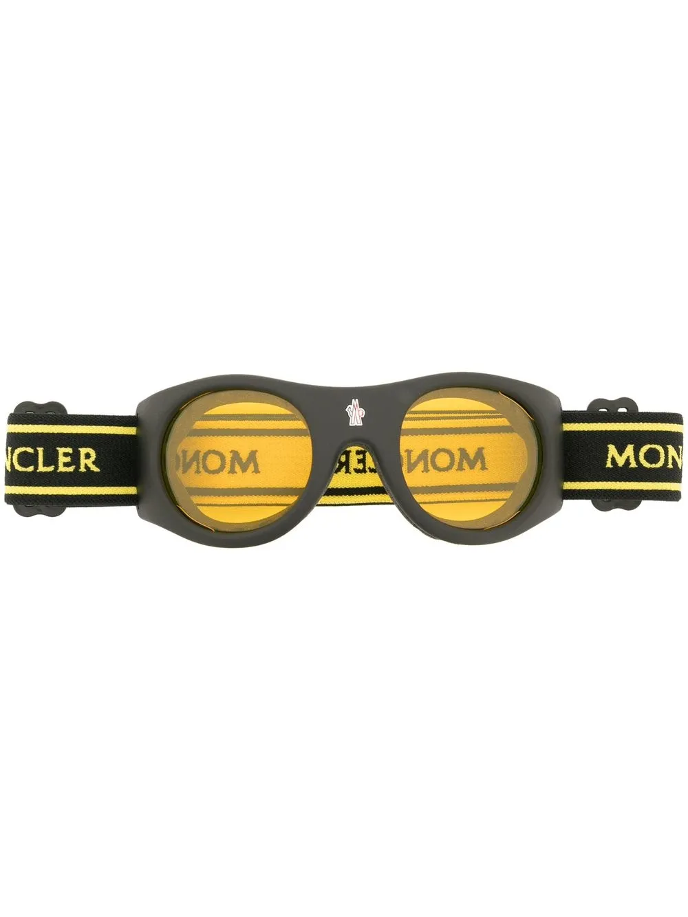 

Moncler Eyewear logo-print strap skii sunglasses - Black