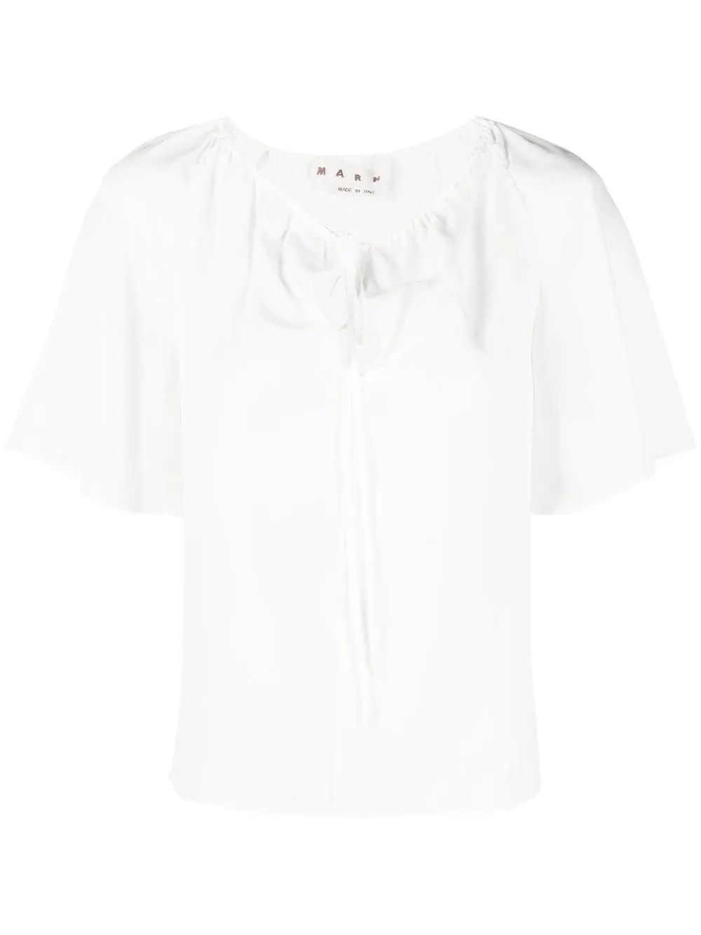 

Marni round neck silk top - White