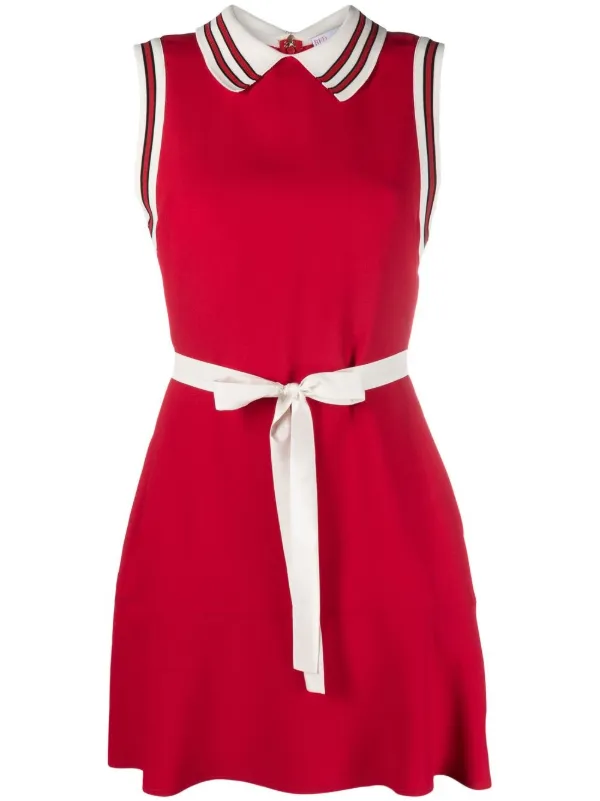 red and white polo dress