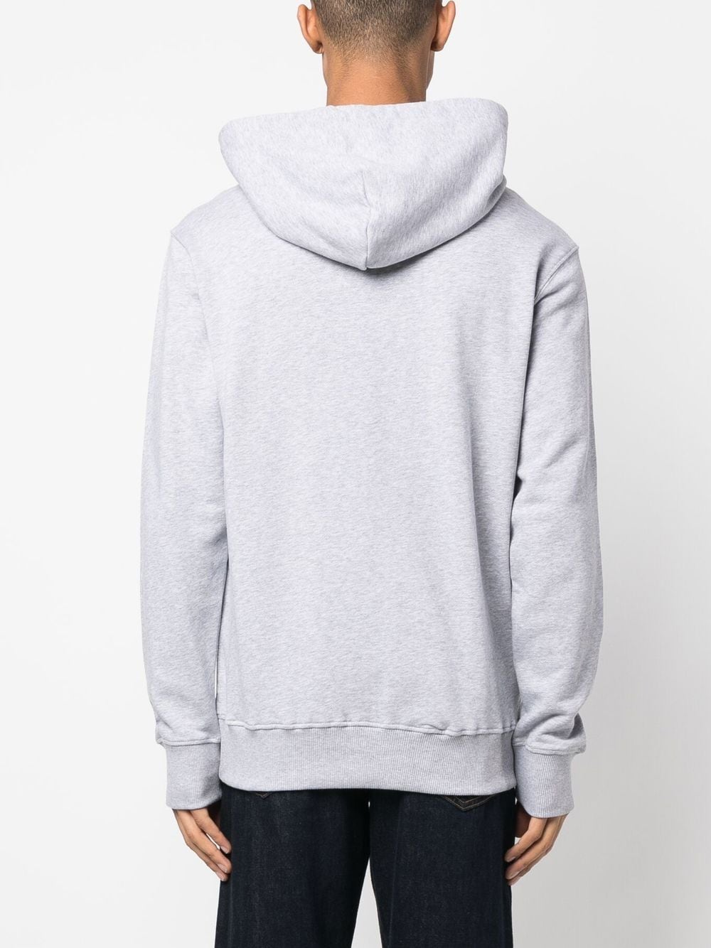 Shop Versace Jeans Couture Logo-print Pullover Hoodie In Grey