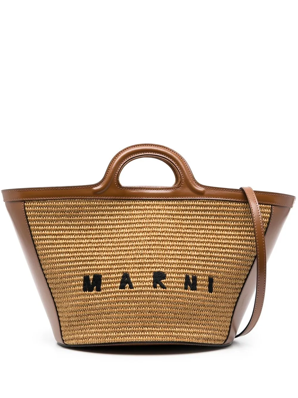 

Marni interwoven-design logo tote bag - Brown