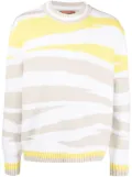 Missoni zebra-print crew-neck jumper - White