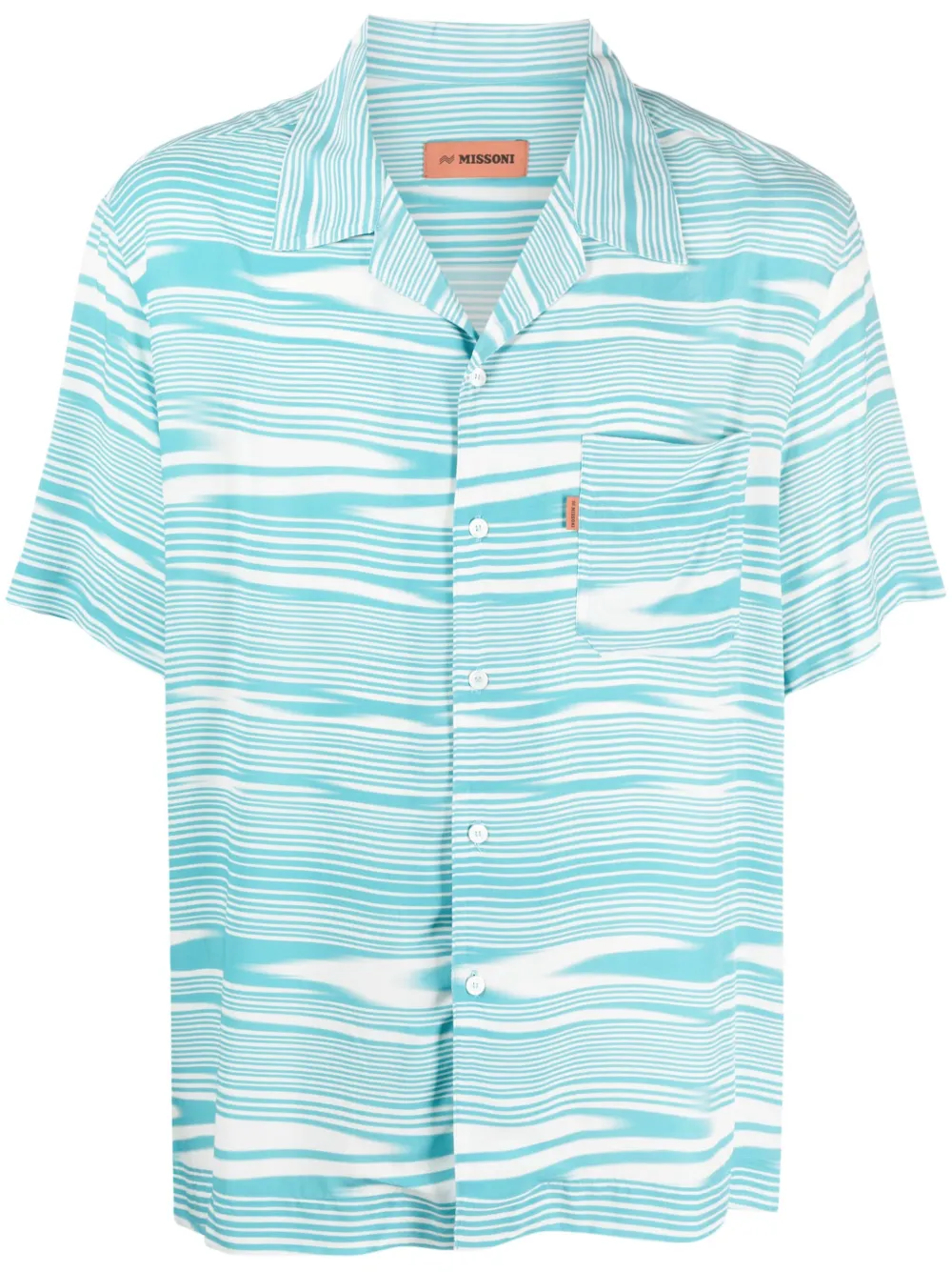 Missoni abstract-pattern short-sleeve shirt - Blue