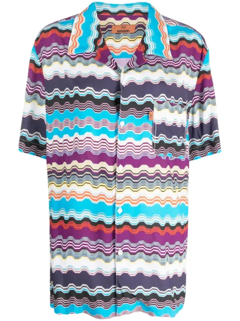 Missoni zigzag-woven camp-collar shirt 