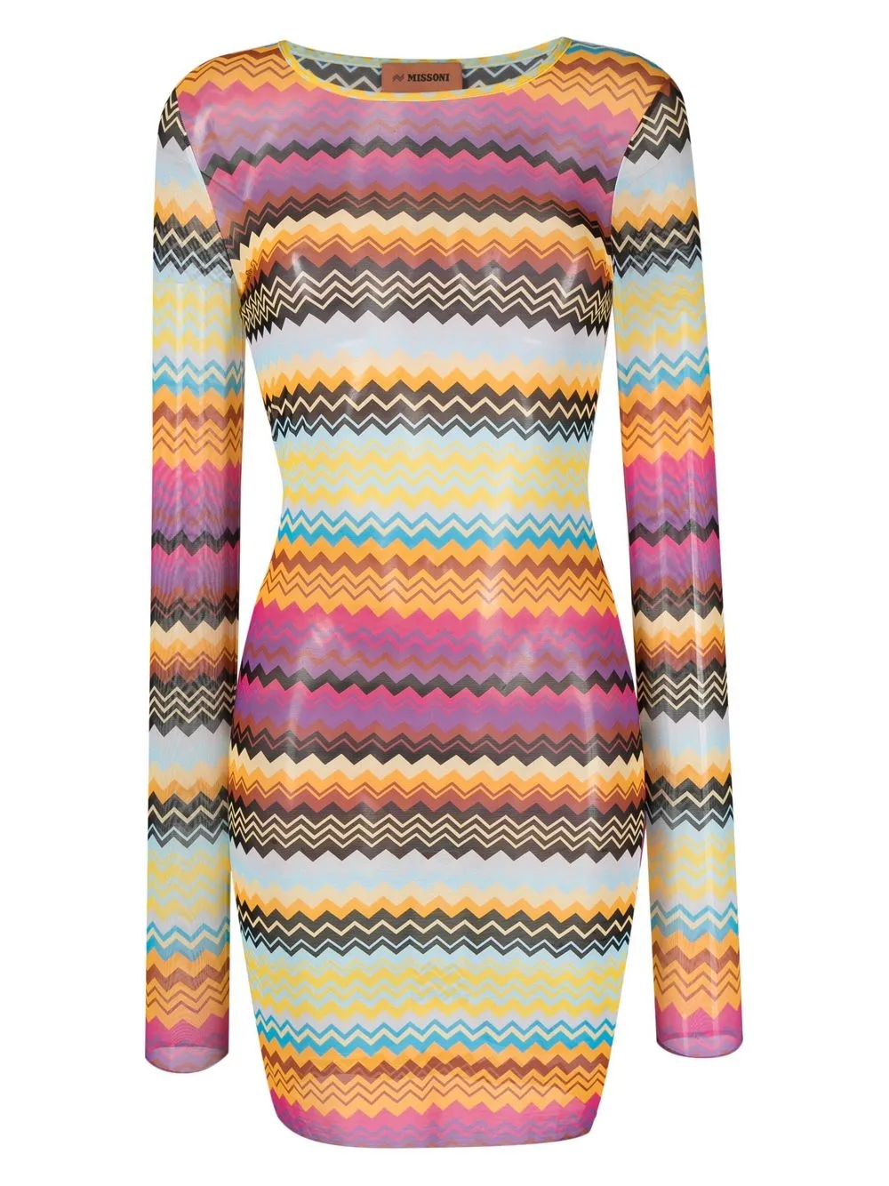 

Missoni zigzag-woven long-sleeve beach dress - Black