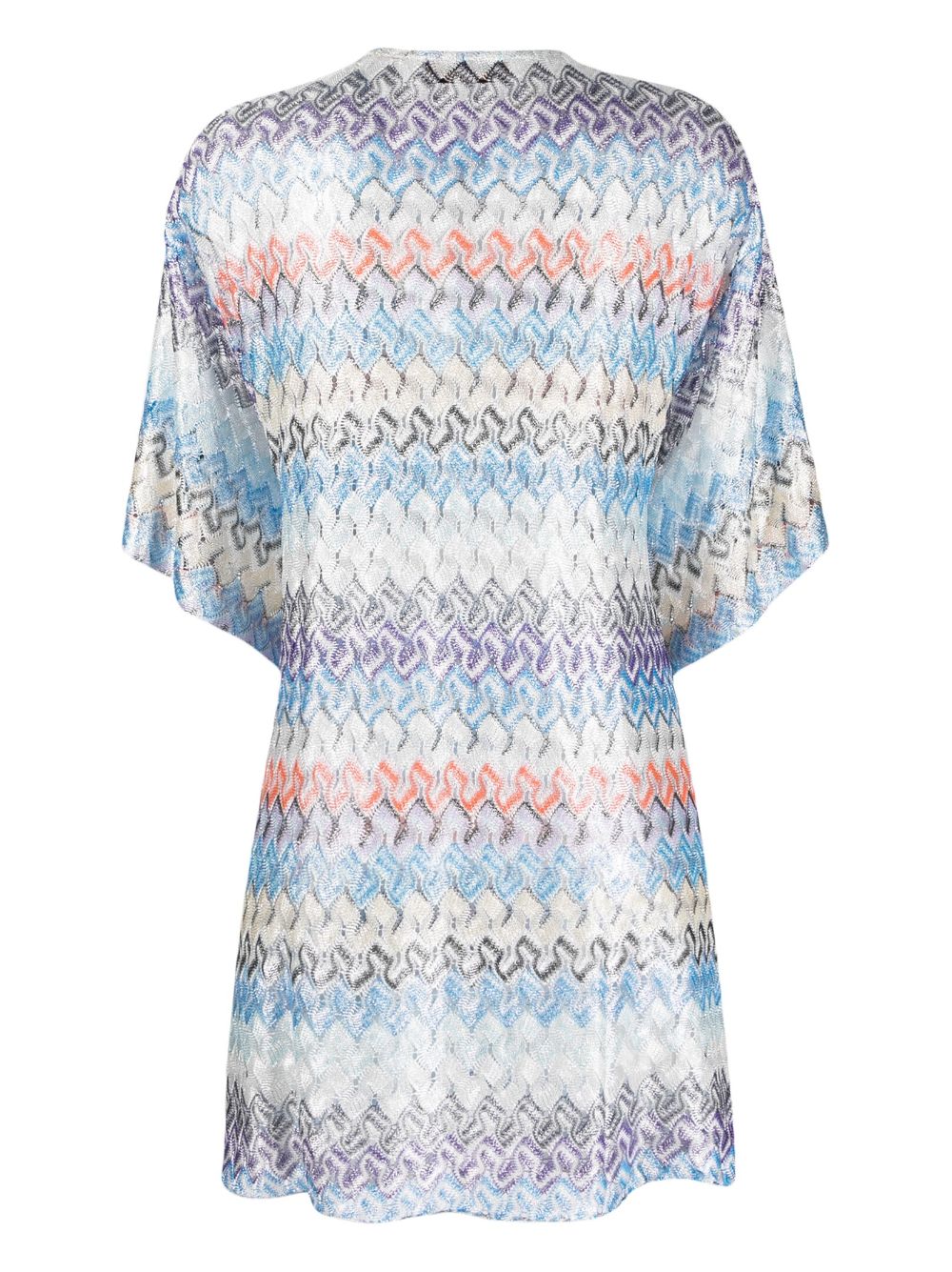 Missoni patterned knit lace-up beach cover-up - Blauw