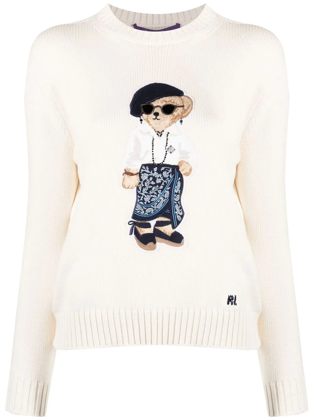 

Ralph Lauren Collection bear-intarsia jumper - Neutrals