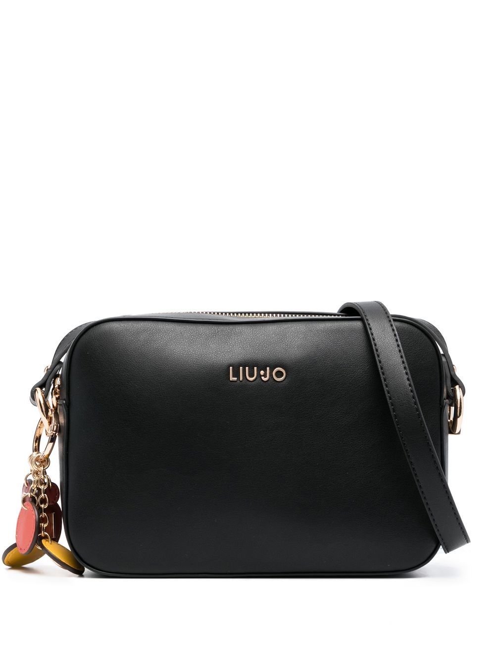 

LIU JO logo lettering faux-leather shoulder bag - Black