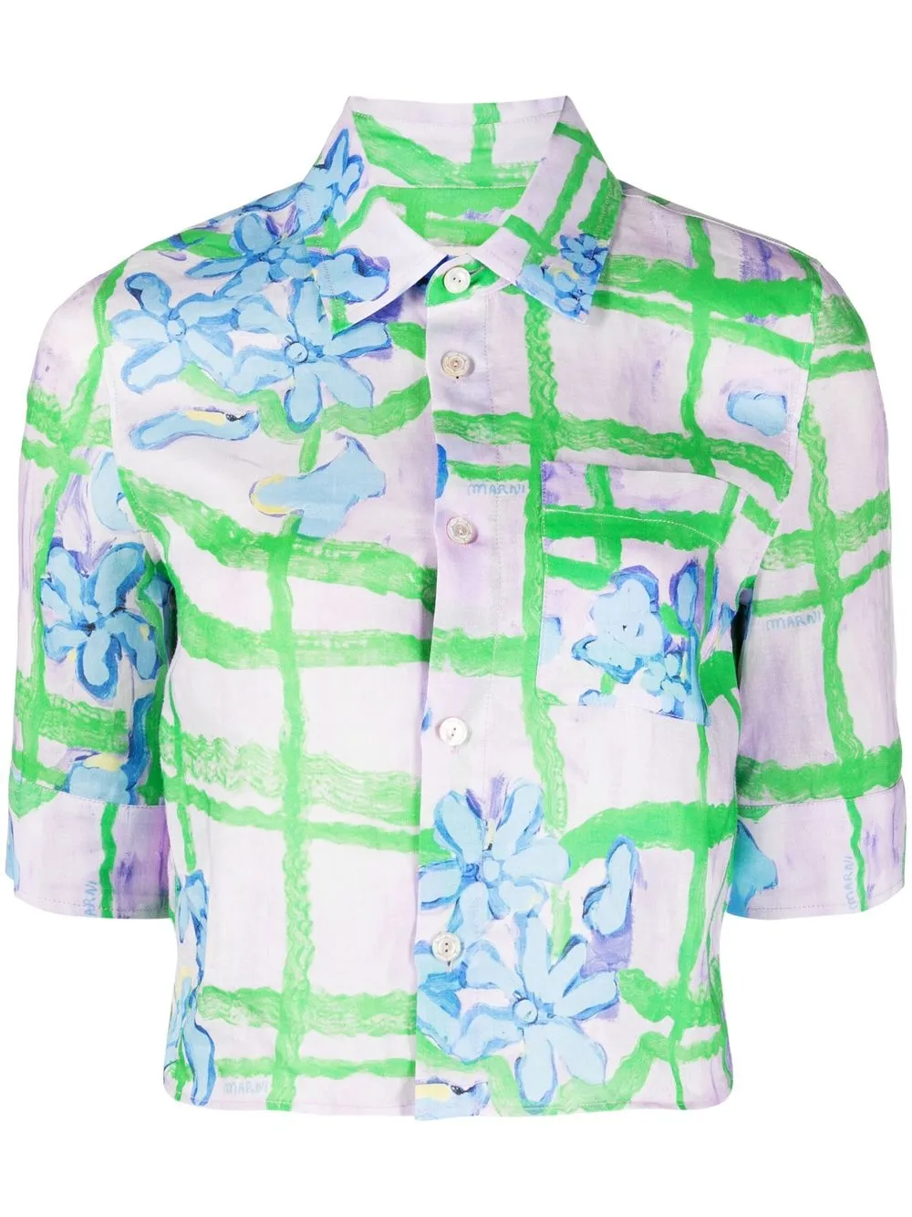 

Marni printed half sleeve shirt - Purple