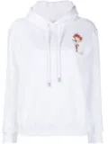 Lanvin logo-embroidered drawstring hoodie - White