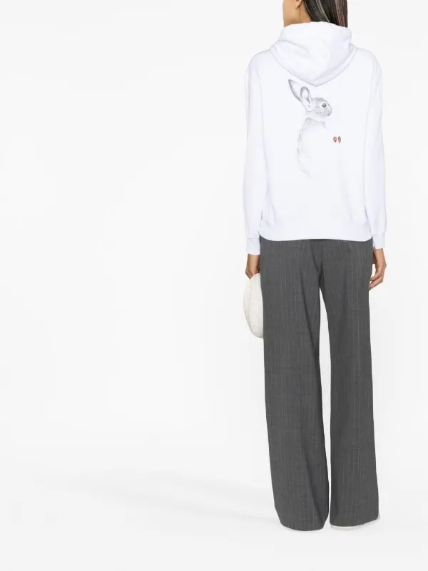 Lanvin logo-embroidered Drawstring Hoodie | White | FARFETCH