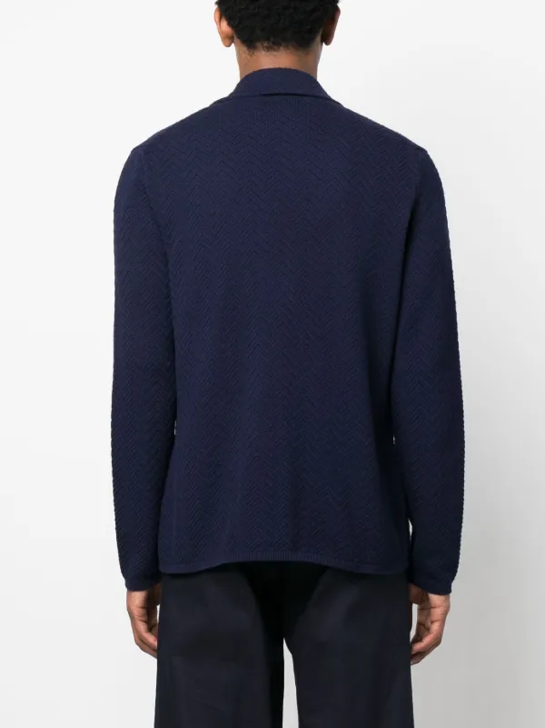 MISSONI テーラードジャケット 50 ネイビー系 イタリー製 Missoni zig-zag Weave single-breasted Jacket | Blue | FARFETCH