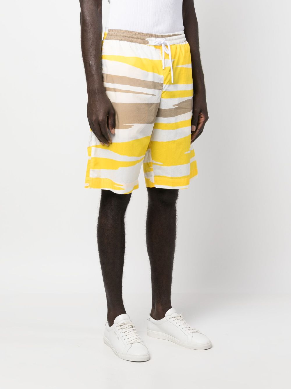 missoni slub-print cotton bermuda shorts - yellow
