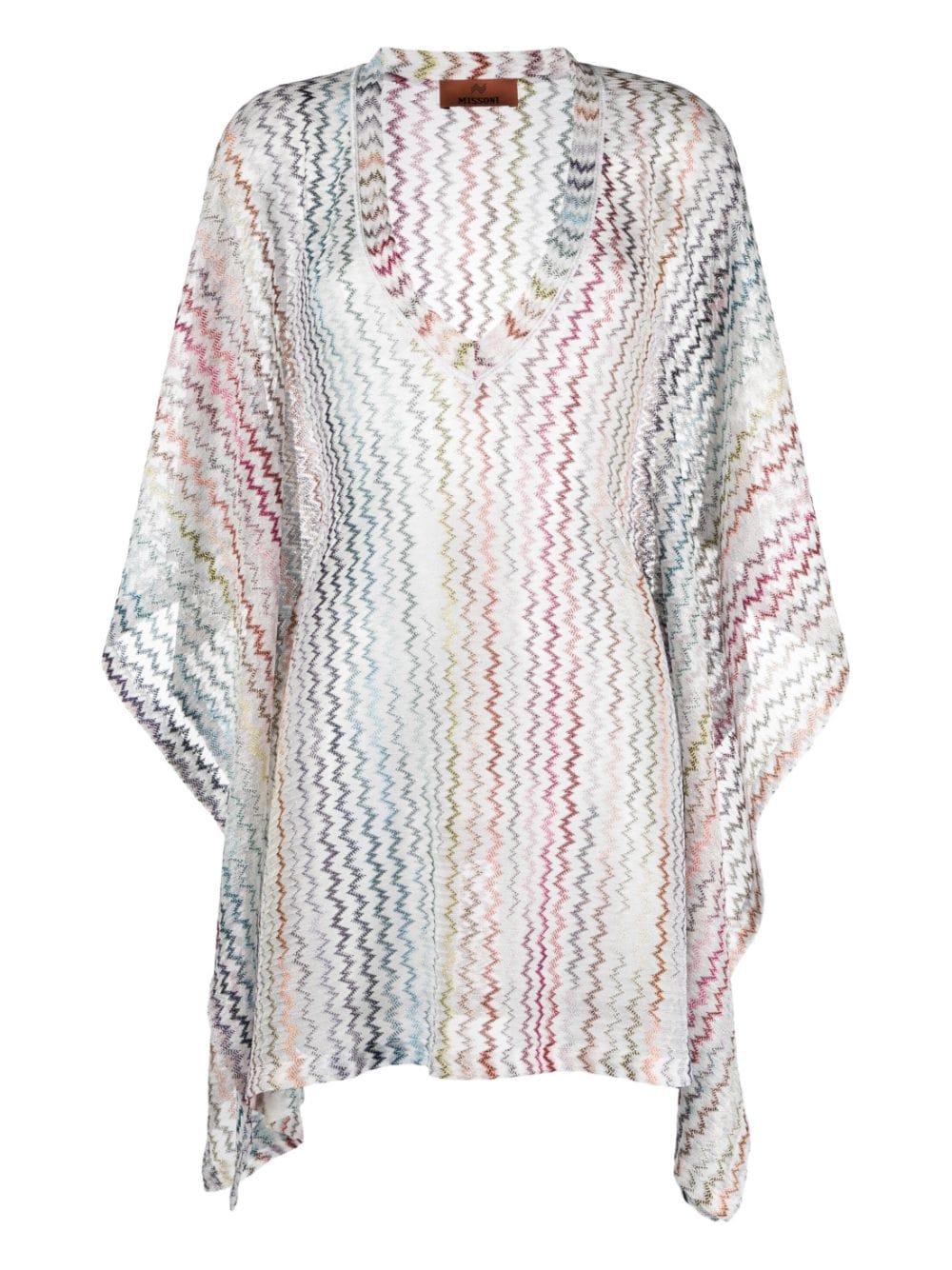 Missoni zigzag-print V-neck beach cover-up - White