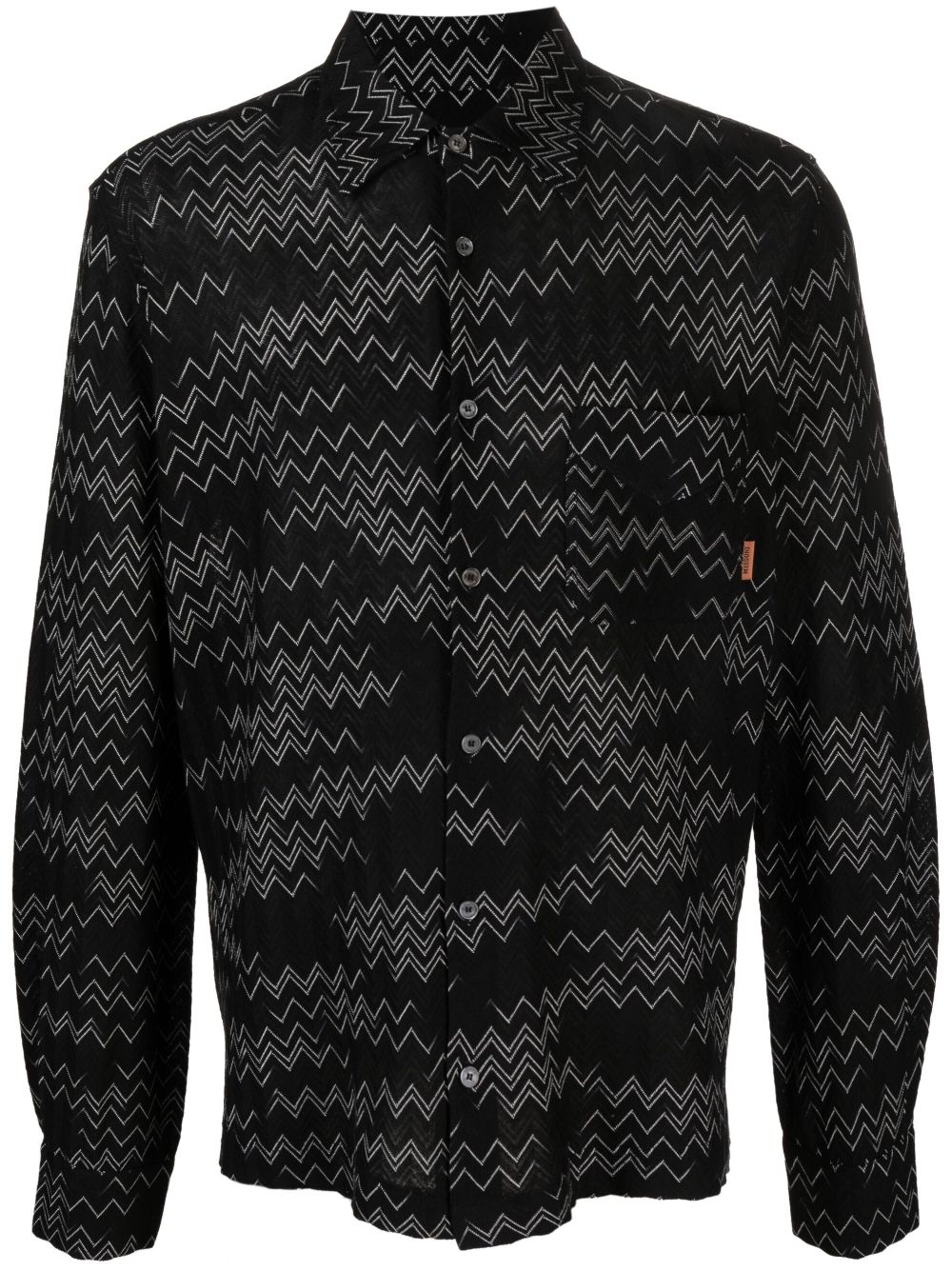 Missoni Zigzag-print Long-sleeves Shirt In Black