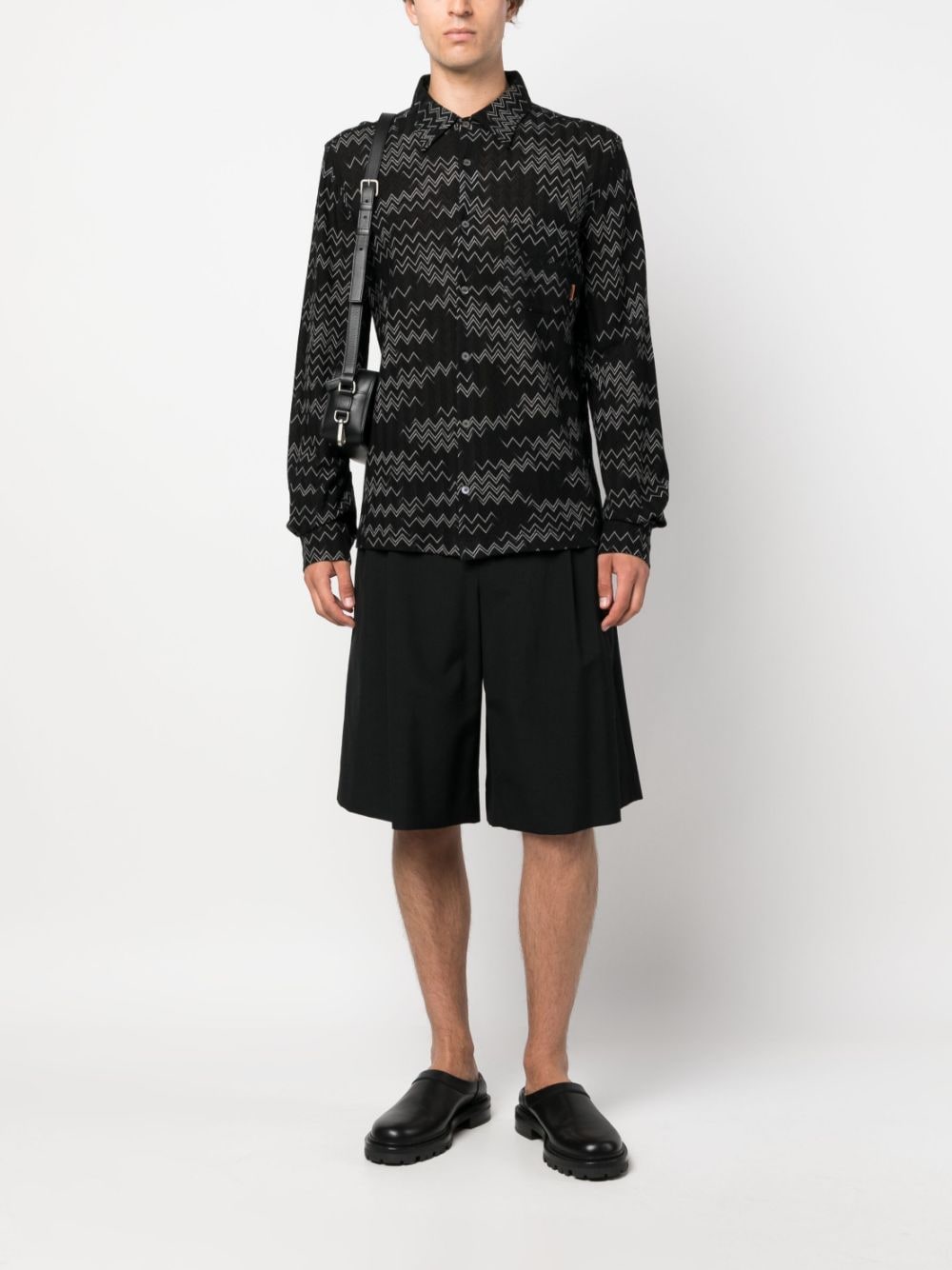 Missoni zigzag-print long-sleeves shirt - Zwart