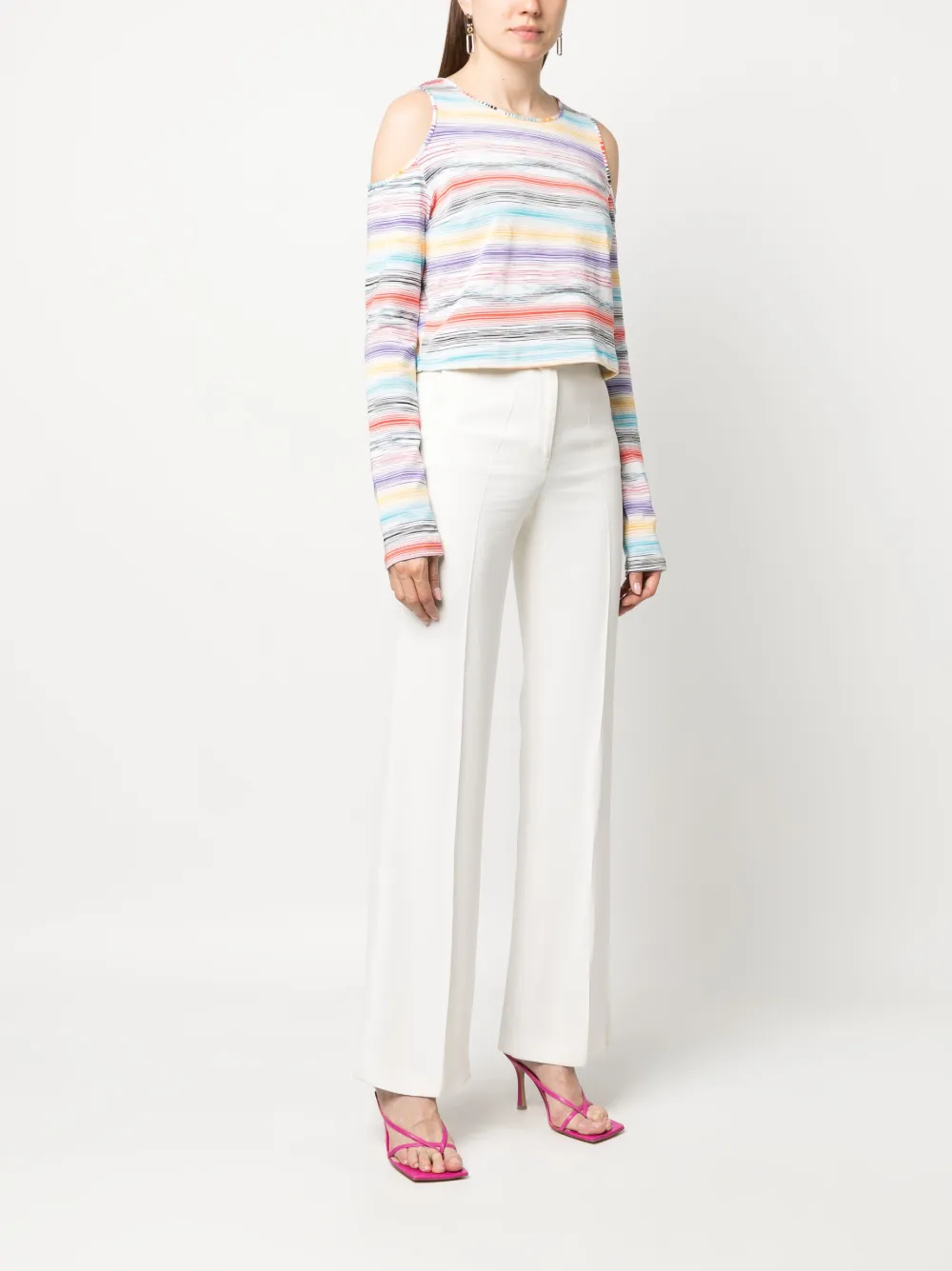 Missoni Stripe-print Knitted Top In Yellow