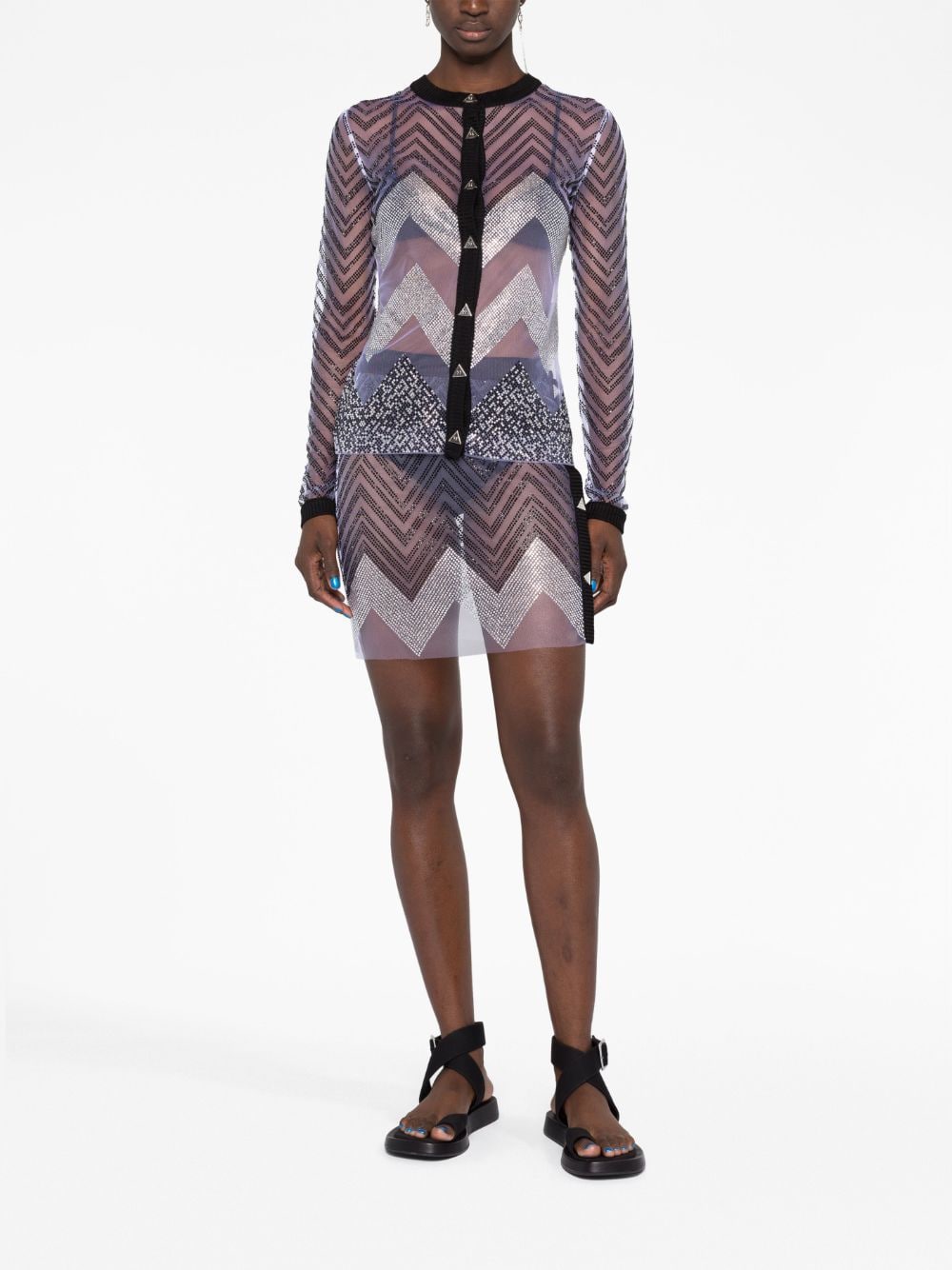 Missoni Zigzag-pattern sheer jacket - Zwart