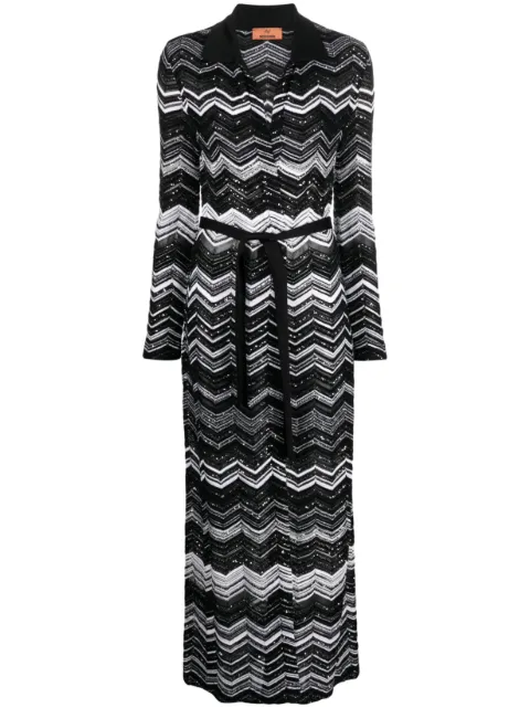 Missoni zigzag belted-waist cardigan