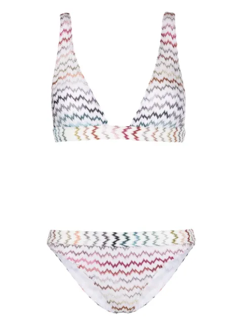 Missoni zigzag-design knitted bikini set