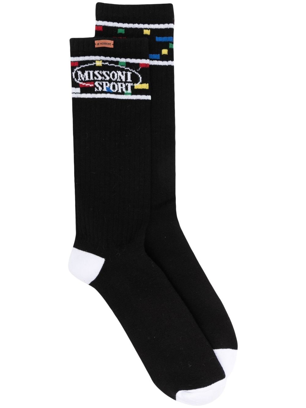 Missoni Logo-knit Socks In Black