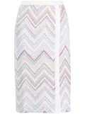 Missoni zigzag-woven pencil skirt - White