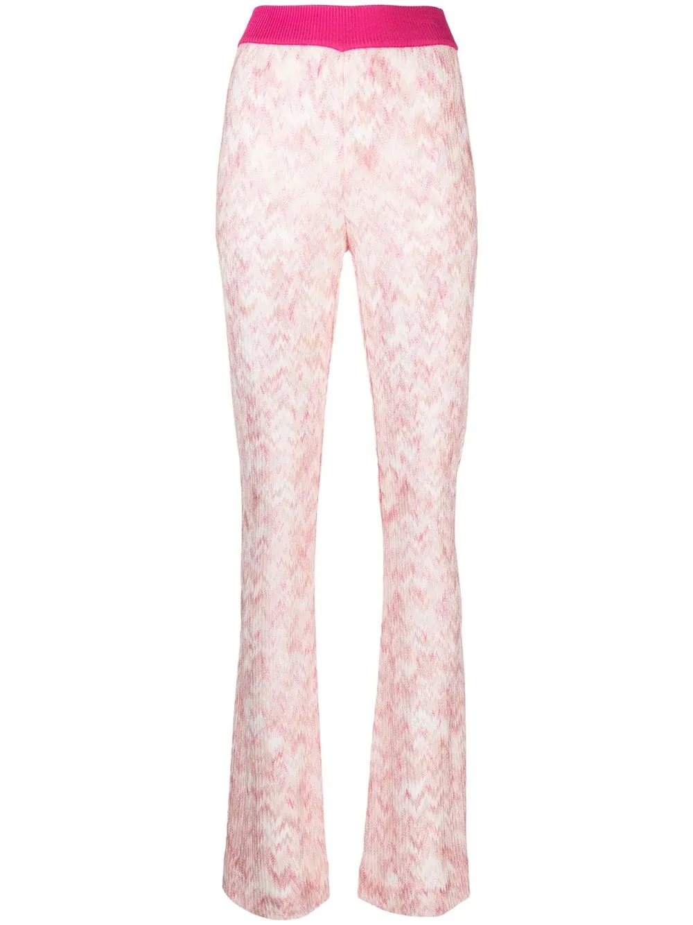 

Missoni zigzag flared knitted trousers - Pink